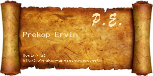 Prekop Ervin névjegykártya