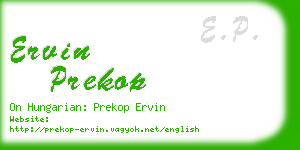 ervin prekop business card